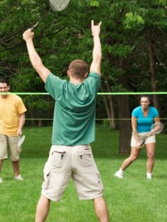 Picture of the yard game, badminton.