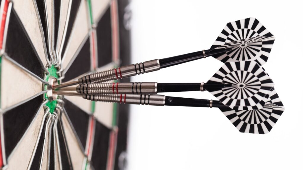 Picture of a dartboard with the best dart brands